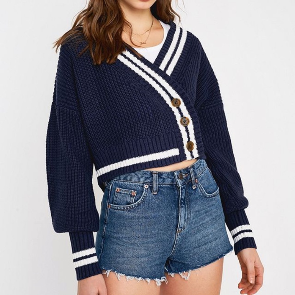 UO Laura Button Down Cropped Cardigan